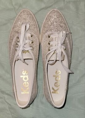 Keds Glitter Point Sneakers in Light Champagne